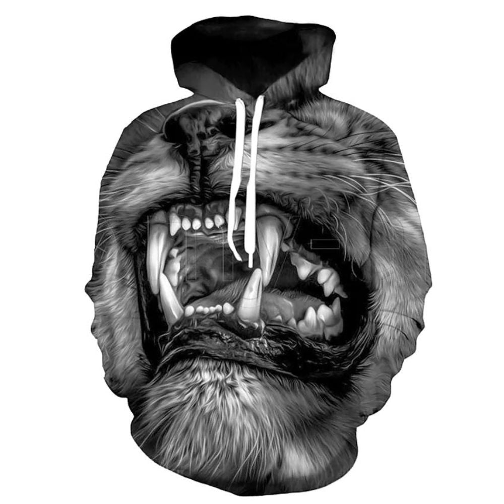3D Graphic Printed Hoodies Lion