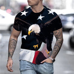 3D Graphic Short Sleeve Shirts Eagle