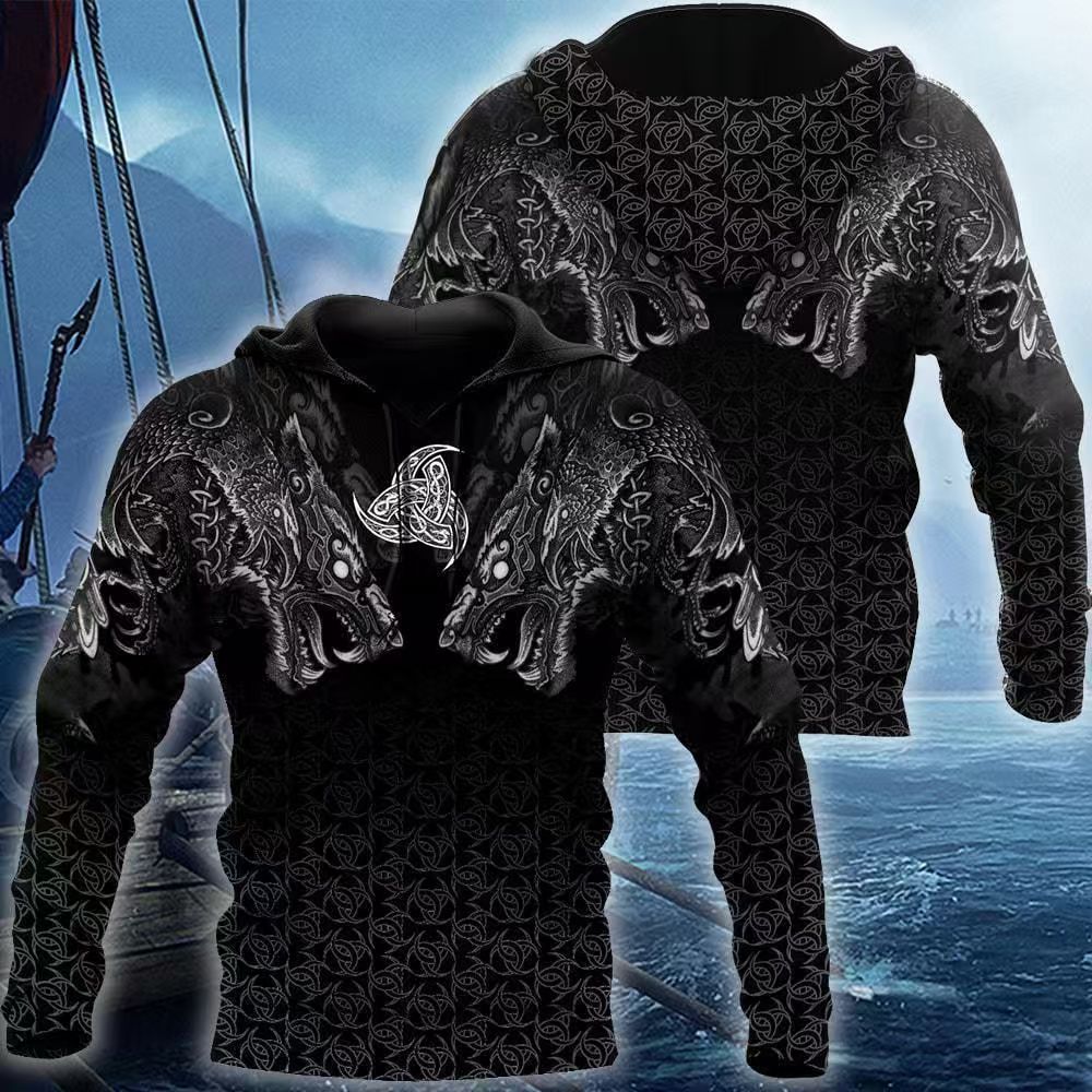 3D Graphic Printed Hoodies Wolf