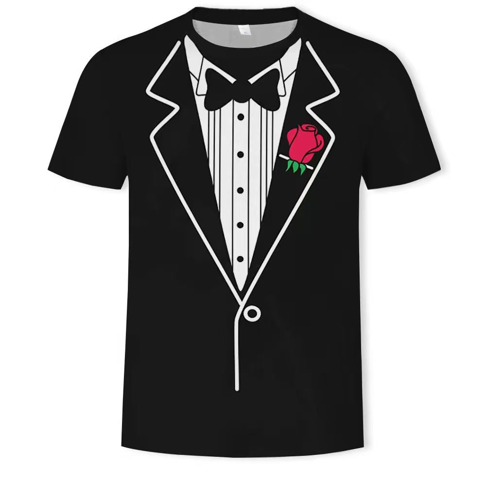 3D Graphic Short Sleeve Shirts Graphic Space