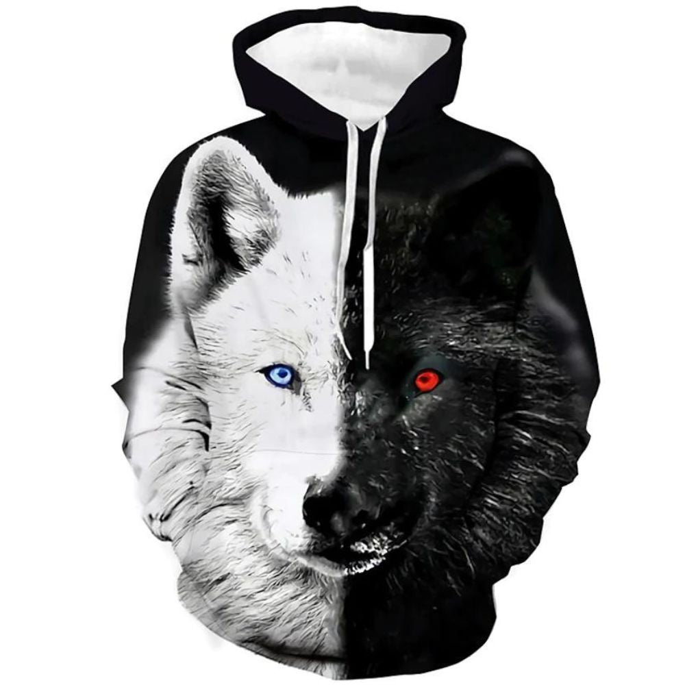 3D Graphic Printed Hoodies Wolf
