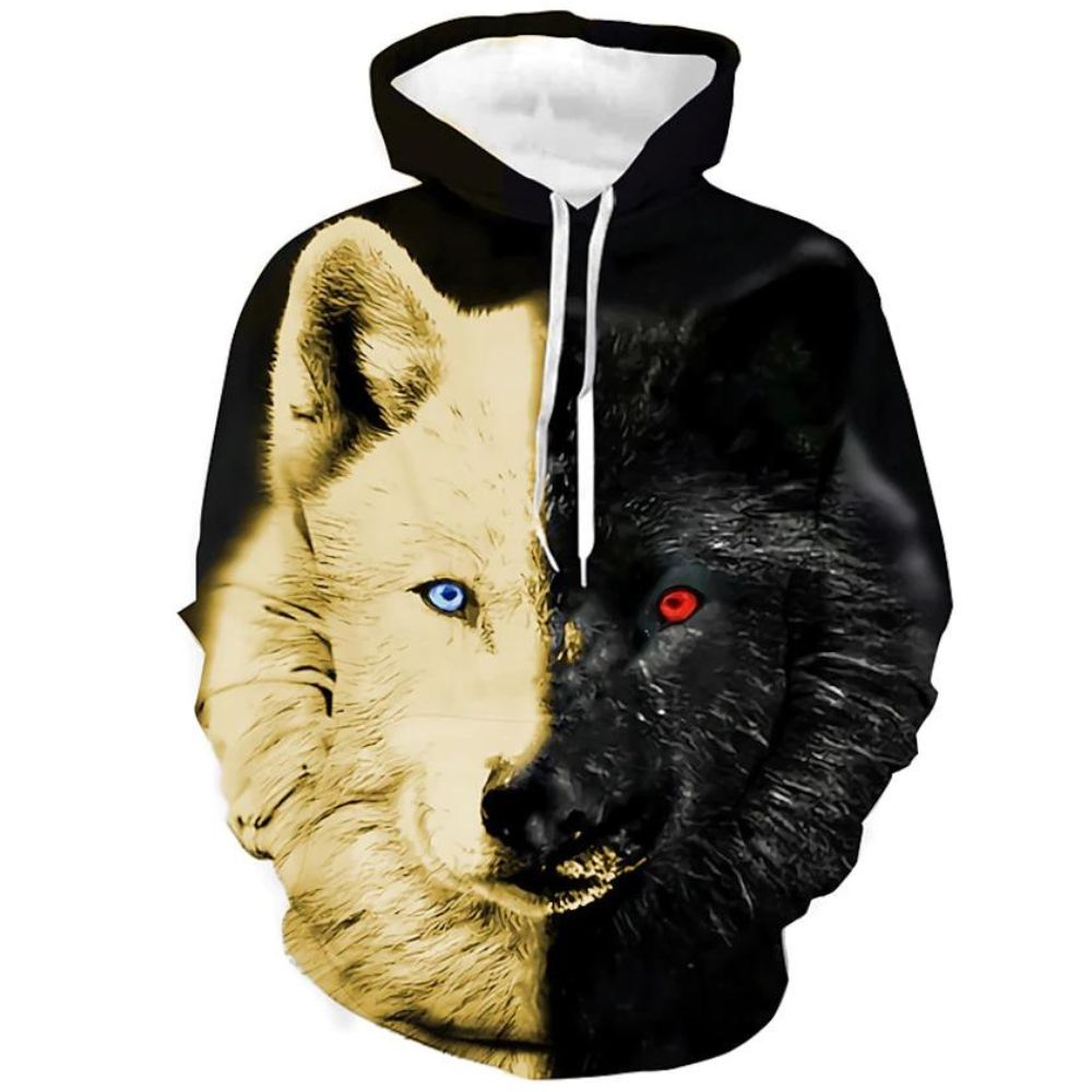3D Graphic Printed Hoodies Wolf