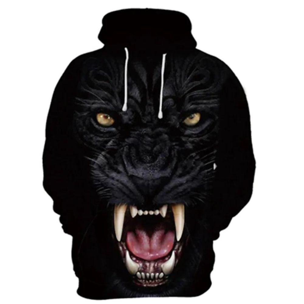 3D Graphic Printed Hoodies Lion