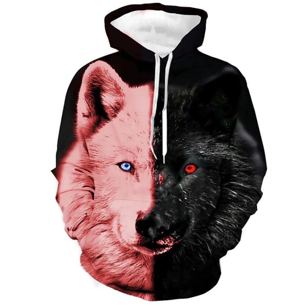 3D Graphic Printed Hoodies Wolf