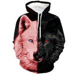 3D Graphic Printed Hoodies Wolf
