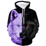 3D Graphic Printed Hoodies Wolf