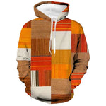 3D Graphic Pattern Plaid Color Blocking Casual Hoodies
