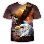 3D Graphic Short Sleeve Shirts Eagle