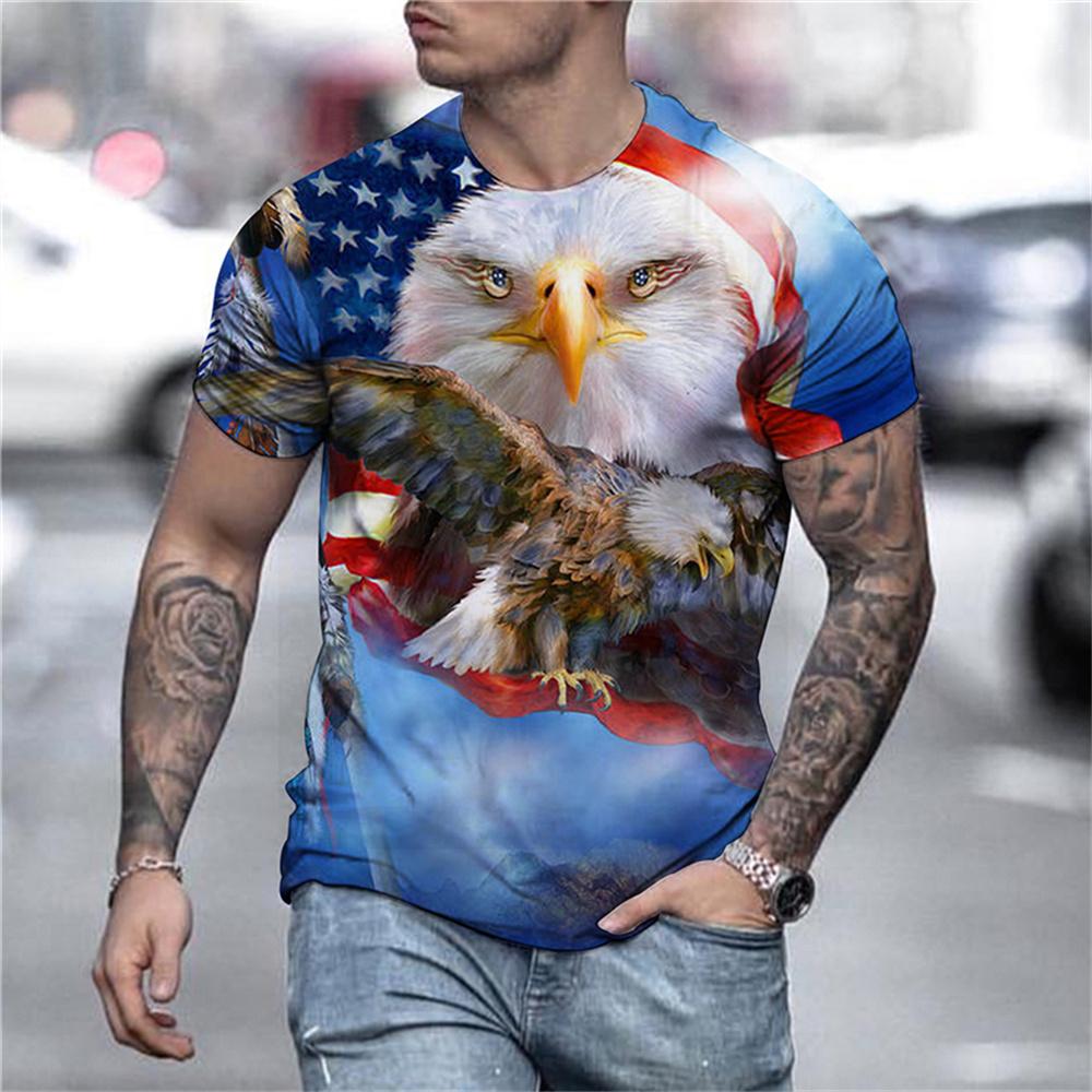 3D Graphic Short Sleeve Shirts Eagle