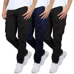 3-Pack Men's Flex-Stretch Cotton Cargo Pants – Comfortable, Durable & Versatile (31-Inch Inseam)