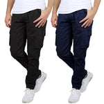 2-Pack Men's Flex-Stretch Cotton Cargo Pants – Comfortable, Durable & Versatile (31-Inch Inseam)