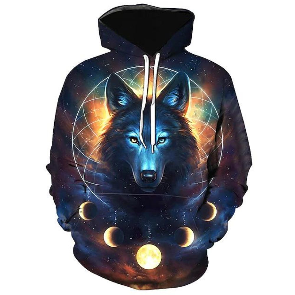 3D Graphic Printed Hoodies Wolf