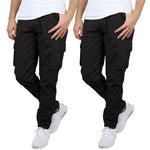 2-Pack Men's Flex-Stretch Cotton Cargo Pants – Comfortable, Durable & Versatile (31-Inch Inseam)