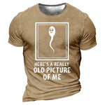 Men's Cartoon Letter Graphic Prints T shirt