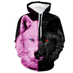 3D Graphic Printed Hoodies Wolf