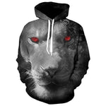 3D Graphic Printed Hoodies Lion