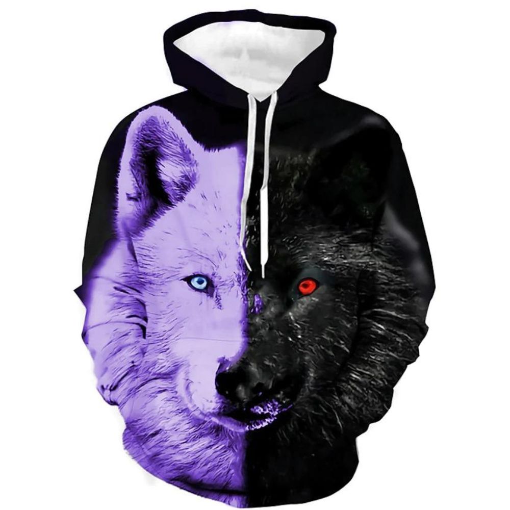 3D Graphic Printed Hoodies Wolf