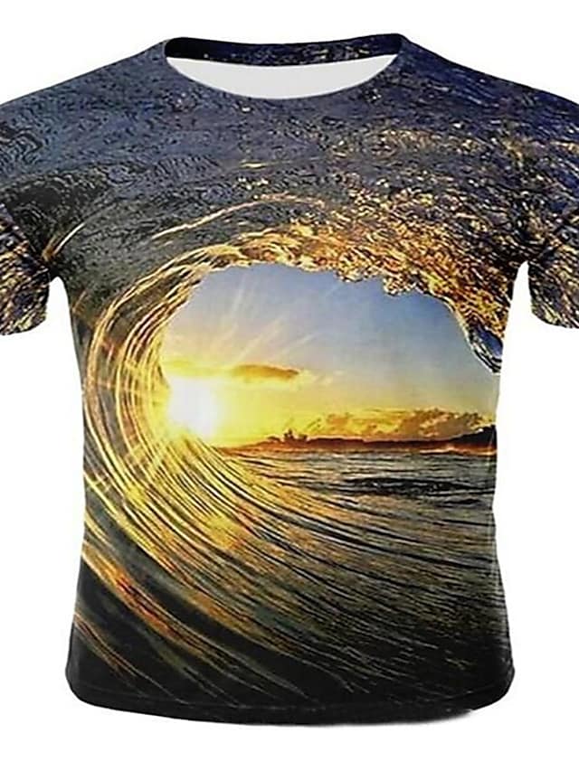 3D Galaxy Graphic Casual Daily Short Sleeve Shirts