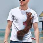 3D Graphic Short Sleeve Shirts Squirrel
