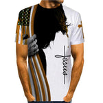 3D Graphic Short Sleeve Shirts Hand American Flag Independence Day