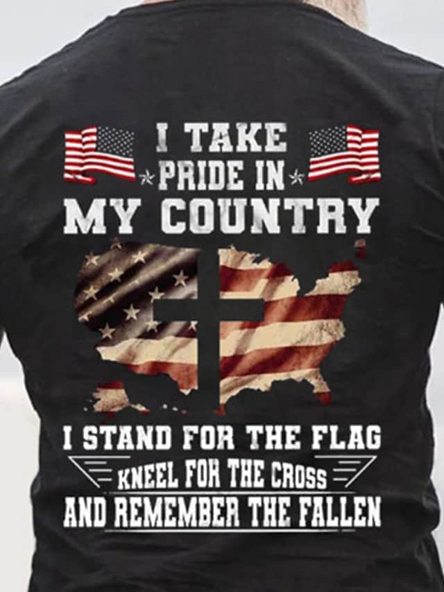 3D Graphic Take Pride In My Country Short Sleeve Casual Shirts