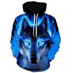 3D Graphic Printed Hoodies Wolf