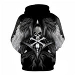 3D Graphic Printed Hoodies Skeleton