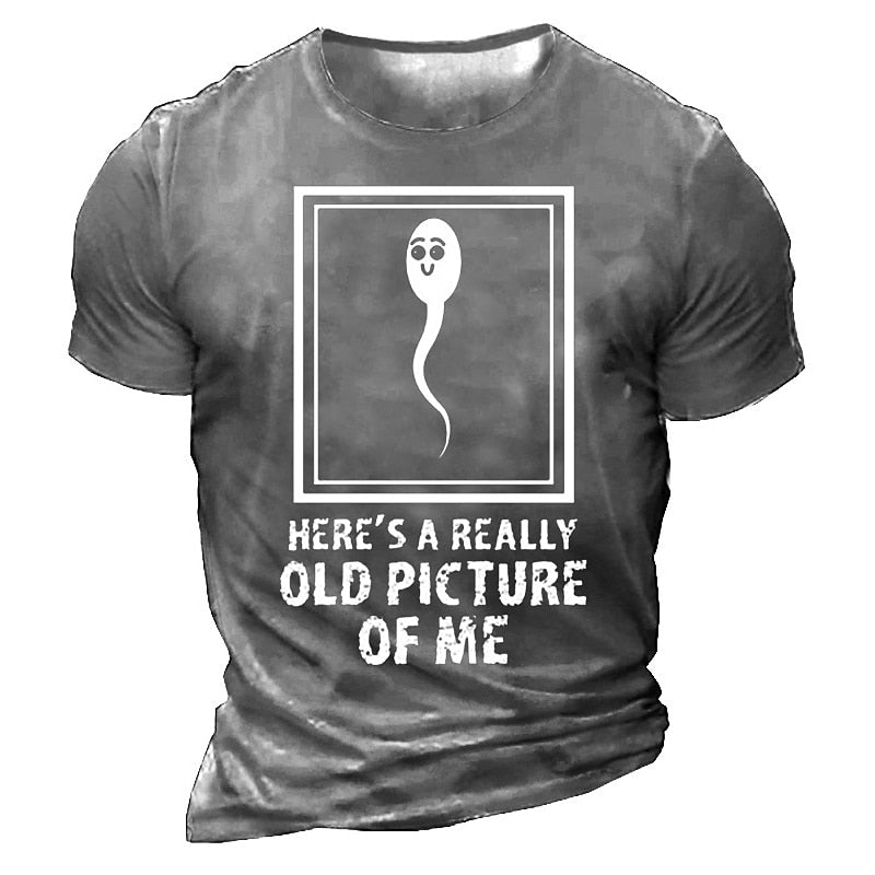Men's Cartoon Letter Graphic Prints T shirt