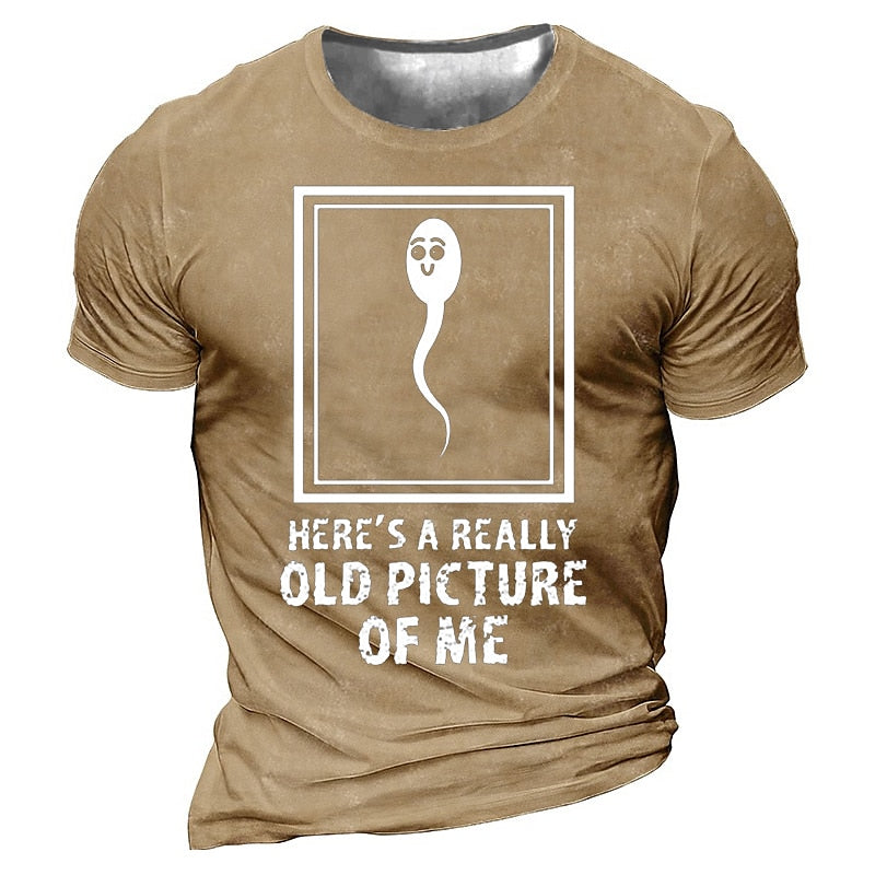 Men's Cartoon Letter Graphic Prints T shirt