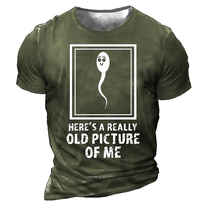 Men's Cartoon Letter Graphic Prints T shirt